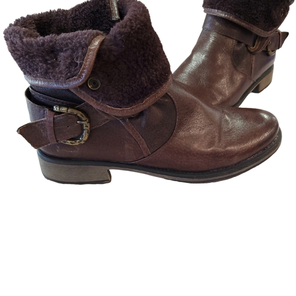 Bare Traps  Shakira Brown Mid Calf Leather Fur Lined Boots Size 8 - Picture 10 of 16